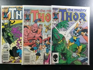 THREE Raw Marvel 1985 MIGHTY THOR #354 #357 & #358 Death of Megatak - Bild 1 von 12