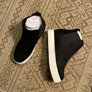 Soda flache Damenschuhe Chelsea Schuhe Freizeit hohe Oberteil Turnschuhe elastisch schwarz Wildleder Zeichnung - Bild 1 von 5
