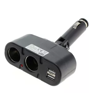 2 Casella Adattatore per Auto Switch 12V Accendisigari Doppia Spina USB - Foto 1 di 2
