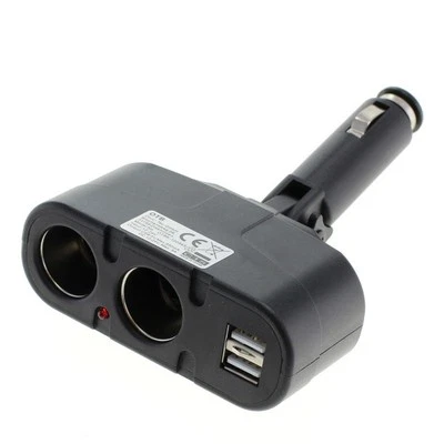 2 Compartimentos Adaptador Para Coche Distribuidor 12V Cigarrillos Enchufe Doble - Imagen 1 de 2
