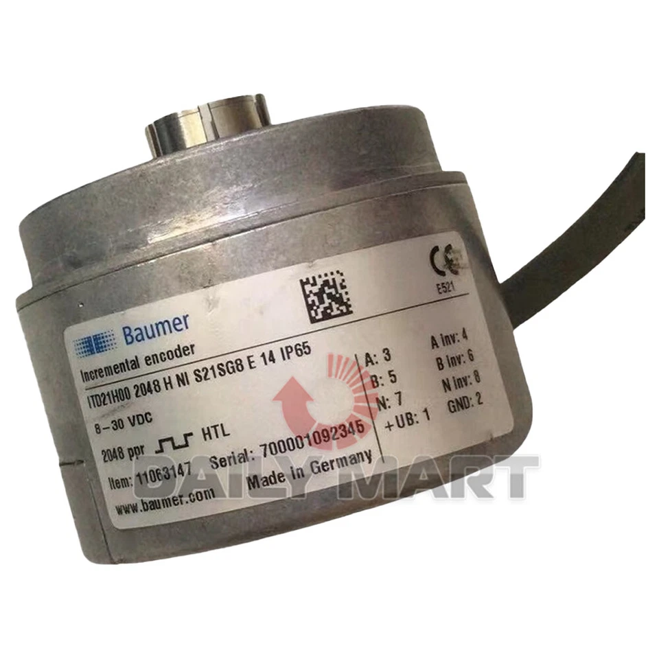 New In Box BAUMER ITD21H00 2048 T NI S21SG8 E 14 IP65 Incremental Encoder - Image 1 of 1