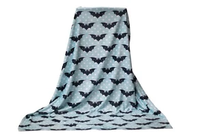 Polka Dot Bats Blue Halloween Mircofleece Throw Blanket 50"x60" - Picture 1 of 2