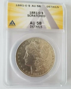 1881 -O Morgan Silver Dollar, New Orleans Mint - ANACS AU58 - Picture 1 of 4