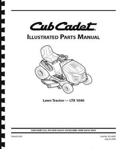 Cub Cadet Parts Manual Model No. LTX 1040 - Picture 1 of 1