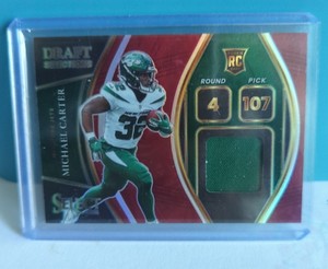 2021 Panini Select Draft Selections Prizm Michael Carter Patch RC Card #DS-MCA