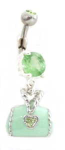 Bauchring Mode Diva Handtasche Geldbeutel grün baumeln Marine Stahl  - Bild 1 von 3