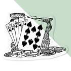 'Cards & Poker Chips' Clear Decal Stickers (DC037945)