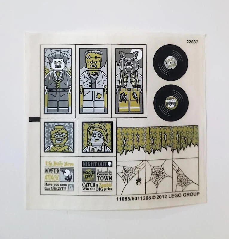 LEGO 10228 Casa Embrujada Hoja de Pegatinas Originales - Calcomanías Auténticas Foto 1 de 1