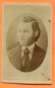 CDV Galion, OH, Ritratto di giovane uomo, di Reck, circa 1870 timbro posteriore - Foto 1 di 3