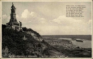 Rüdesheim Hessen Rheingau AK 1930 Niederwalddenkmal Denkmal Niederwald Panorama - Picture 1 of 1