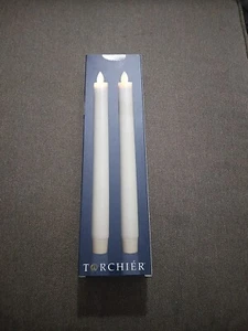 New LIOWN Torchier Battery Operated Taper Candles #72061 Sealed Timer 10" Ivory - Picture 1 of 15