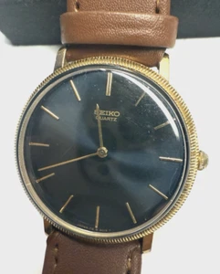 Seiko 33mm MEN'S Quartz WATCH, 7800-9029, BLUE DIAL, NEW BATTERY & WORKING - Picture 1 of 16