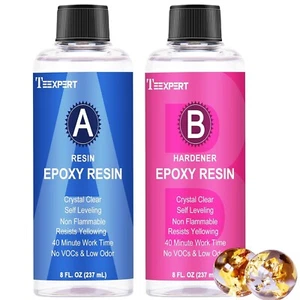Epoxy Resin Kit 16Oz. Self-Leveling Crystal Clear & Bubble-Free Epoxy Resin NEW - Picture 1 of 6