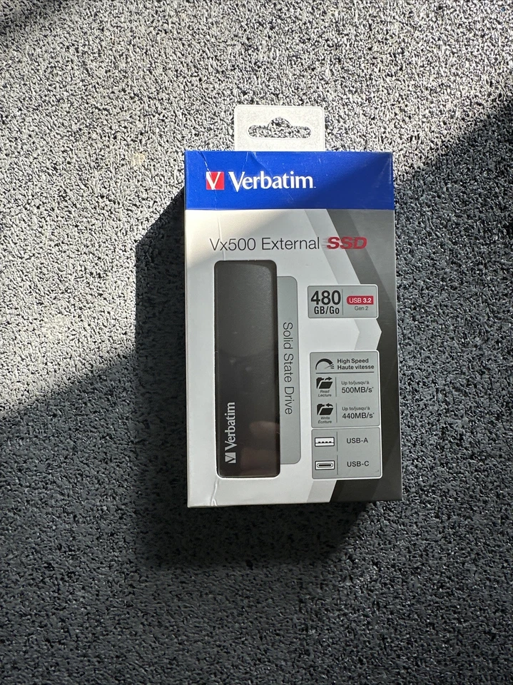 NIB Verbatim Vx500 480 GB External Solid State Drive - Image 1 of 1