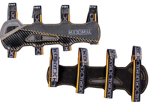 Maximal Archery Ventilated Long Armguard 24cm Adjustable Straps Grey Yellow - Picture 1 of 4