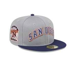 New Era San Diego Padres Pivot Mesh Grey Navy Blue 59FIFTY Hat MLB Cap Patch Cap - Picture 1 of 8