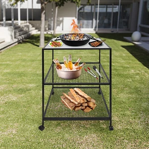 Patio Prep Table BBQ Grill Bar Carts Island Storage For Griddle Cooking Outdoor - Picture 1 of 23