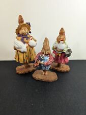 Studio 56 Hand Painted Rabbit Figurines Anthropomorphic Bunnies Resin Set of 3
