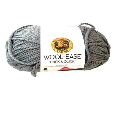Lion Brand Slate Gray Wool-Ease Thick and Quick Bonus Bundle Double Size Skein - Image 1 of 4