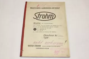 Betriebsanleitung - Langdrehautomat - Drehmaschine Drehbank - STROHM - EN 125 - Bild 1 von 3