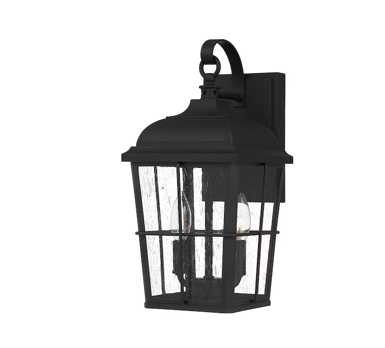 Quoizel Kno-Light 15.75-in Matte Black Outdoor Wall Light