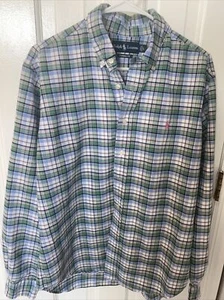 Polo Ralph Lauren Men's L/S Dress Shirt Size Large Plaid Green Multicolors - Picture 1 of 5