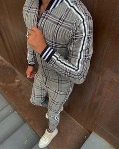 Conjunto de traje de pista para hombre s, m, 4XL, tartán para caminar Ritchie - Imagen 1 de 5