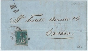 69400 - Antichi Stati TOSCANA: Sassone 13 su BUSTA da LIVORNO a CARRARA 1858 - Imagen 1 de 1