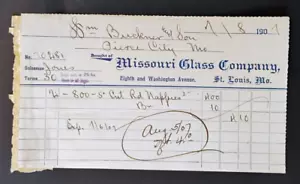 1901 Missouri Glass Company Billhead Rechnung St. Louis, Missouri - Bild 1 von 1