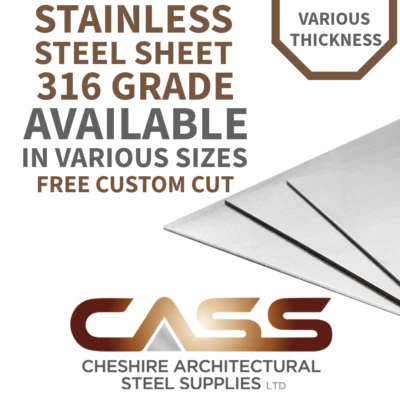 STAINLESS STEEL SHEET 316 GRADE DP1- VARIOUS SIZES & THICKNESS - FREE CUSTOM CUT - Image 1 of 4