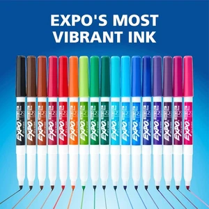 EXPO Low Odor Dry Erase Markers Fine Tip Assorted Colors 12 Pack - Picture 1 of 10