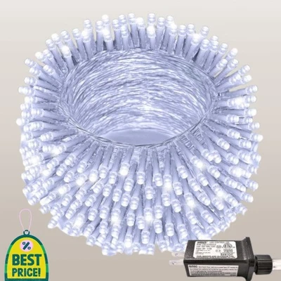 JMEXSUSS 66ft 200 LED White Christmas Lights Indoor Outdoor, Connectable new - Image 1 of 4