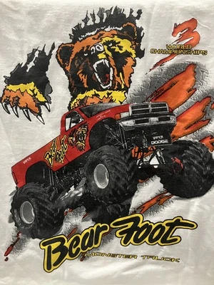 Camiseta de colección años 90 Bear Foot Monster Truck Dodge Ram Viper adulto grande para hombre  Foto 1 de 4