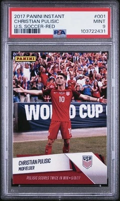 Christian Pulisic 2017 Panini Instant #001 Red Print Run /358 SP PSA 9 - Imagem 1 de 3
