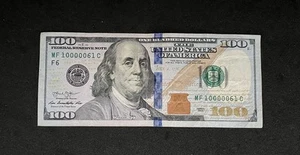 2013 Trinary Special Serial Number 100 Dollar Bill Missaligned 0 Error Rare - Picture 1 of 4