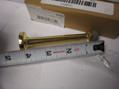 Emtek 2231 US3 4" Zócalo Sólido Tope de Puerta Latón Pulido atornillado-con Tornillo Foto 1 de 4