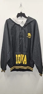Vintage Iowa Hawkeyes Half Hood Zip Black Jacket Size XL Team Miller - Picture 1 of 9