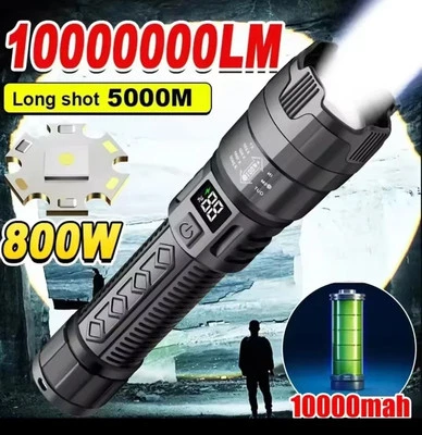 Linterna Led Tactica Recargable, Zoom - Imagen 1 de 4