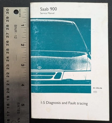 Manual de diagnóstico y rastreo de fallas SAAB 900 genuino OEM usado 1:5 9000 1994-96 Foto 1 de 2