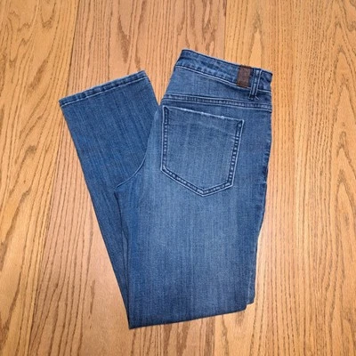 Pantalones de mezclilla capri Simply Vera Wang para mujer 4 azules desgastados tiro bajo lavado mediano Foto 1 de 4