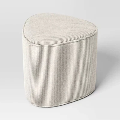 Треугольная мягкая вельветовая оттоманка бежевая - предметы первой необходимости для комнаты - Изображение 1 из 3