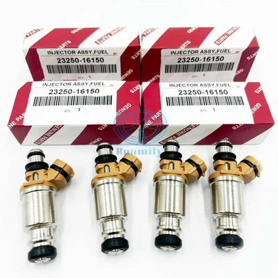 4PCS 23250-16150 For 1993-1997 Geo Corolla Prizm Toyota 1.6L I4 Fuel Injectors - Image 1 of 4