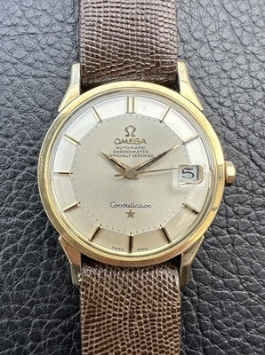 Estuche para patas de perro OMEGA Constellation 168.005 / tapa de oro de 18 quilates sobre acero inoxidable Foto 1 de 4