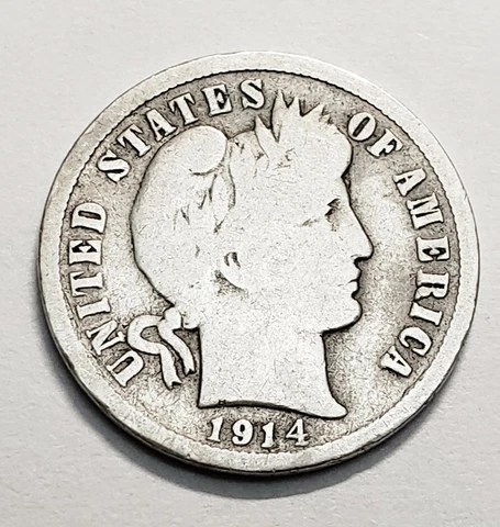 1914 P Barber Dime  *90% SILVER*  *G - GOOD*  **FREE SHIPPING** Cover