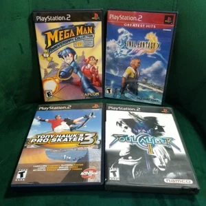 Lot of 4 PS2 Games Mega Man/Final FantasyX/Tony Hawk's ProSkater3/Soul CaliburII - Picture 1 of 10