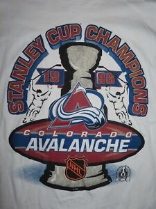 Starter 1996 COLORADO AVALANCHE Stanley Cup Champions (XL) T-Shirt JOE SAKIC ROY