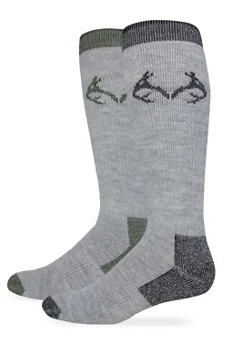 Realtree Men's Merino Wool Blend Moisture Wicking Boot Socks 2 Pair Pack - Image 1 of 4