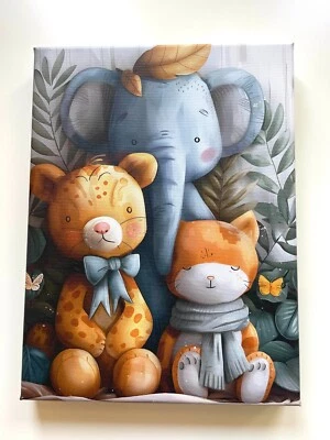 Nursery Animal Canvas | 30x40cm | Baby Room Decor - Image 1 of 3