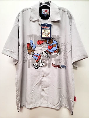 Vintage Raw Blue ABR XL Mens Gray Button Up Shirt TBone vs Tubby-T Hip Hop Y2K - Image 1 of 4