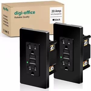 Receptáculo de salida 2UNK 20A GFCI resistente a la manipulación ETL listado GFI TR WR GFCI negro - Imagen 1 de 10
